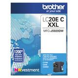BROTHER  INKvestment Super High-Yield Ink, 1,200 Page-Yield, Cyan - LC20EC