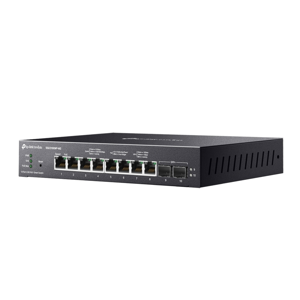 TP-Link Omada 8-Port 2.5GBASE-T and 2-Port 10GE SFP+ Smart Switch with 8-Port PoE+ - SG2210XMP-M2