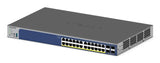 NETGEAR 28-Port PoE Gigabit/10G Stackable Smart Switch (GS728TXP) - GS728TXP-300NAS
