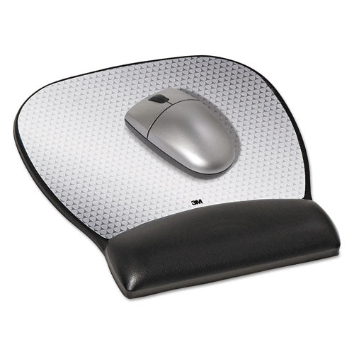 3M Antimicrobial Gel Large Mouse Pad with Wrist Rest, 9.25 x 8.75, Black - MW310LE