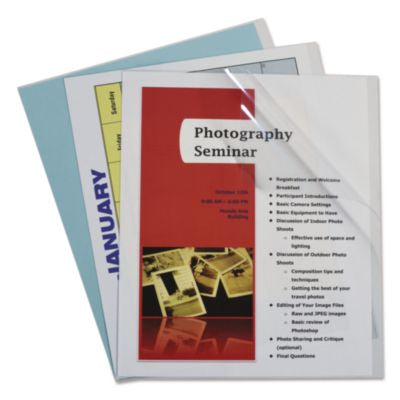 Vinyl Report Covers, Binding Bar, 8.5 x 11, Clear/Clear, 100/Box - 31357 C2G