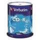 CD-R Recordable Disc, 700 MB/80 min, 52x, Spindle, Silver, 100/Pack - 94554