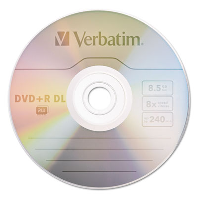 DVD+R Dual Layer Recordable Disc, 8.5 GB, 8x, Spindle, Silver, 30/Pack - 96542