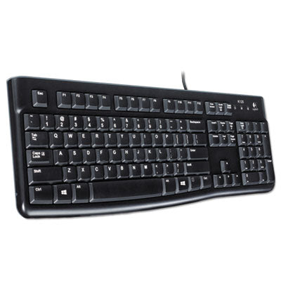 K120 Ergonomic Desktop Wired Keyboard, USB, Black - 920-002478