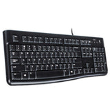 K120 Ergonomic Desktop Wired Keyboard, USB, Black - 920-002478