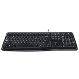 K120 Ergonomic Desktop Wired Keyboard, USB, Black - 920-002478