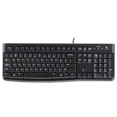 K120 Ergonomic Desktop Wired Keyboard, USB, Black - 920-002478