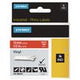 Rhino Permanent Vinyl Industrial Label Tape, 0.5" x 18 ft, Red/White Print - 1805416