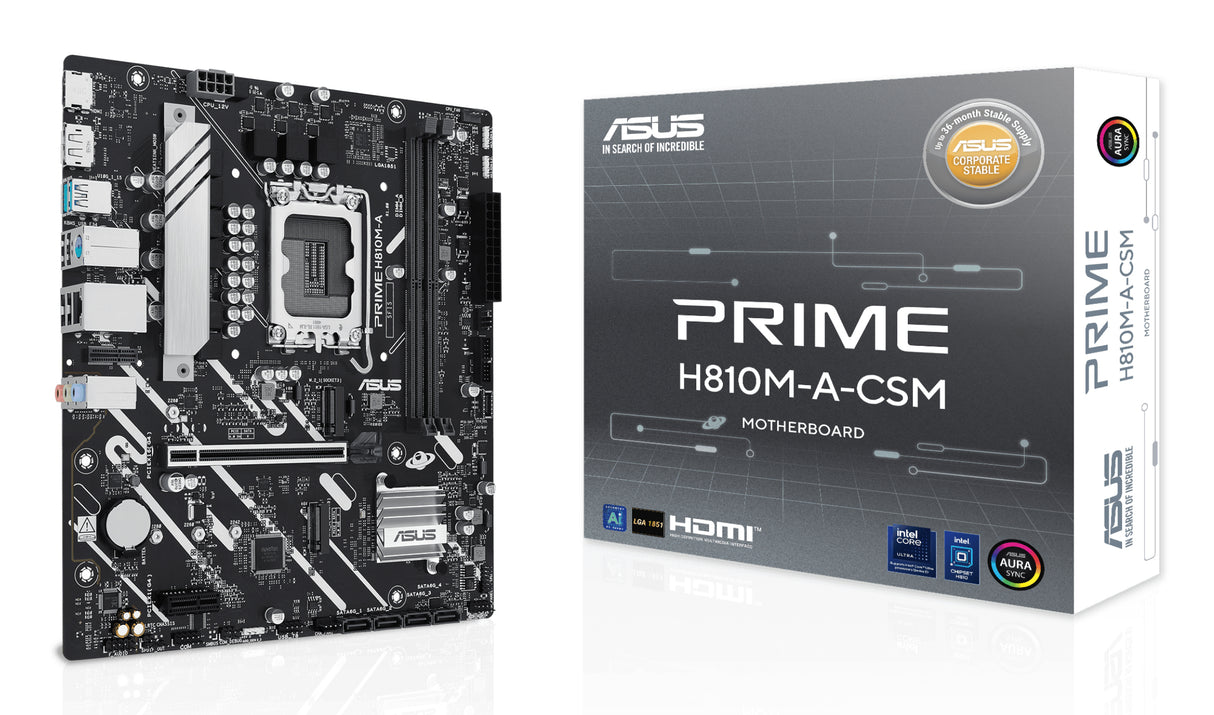ASUS PRIME H810M-A-CSM Intel H810 LGA 1851 (Socket V1) micro ATX - PRIME H810M-A CSM ASUS