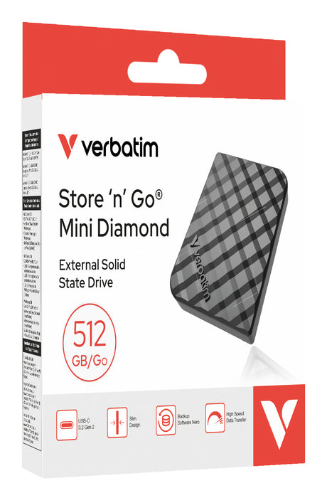 Verbatim Store 'n' Go Mini Diamond USB-C 512GB Black - 32024 VERBATIM