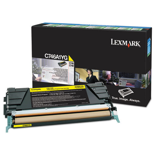 LEXMARK  Return Program Toner, 7,000 Page-Yield, Yellow - C746A1YG