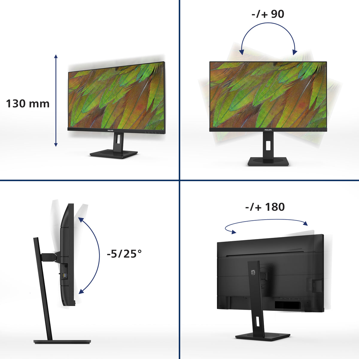 Philips 3000 series 27B1U3900/75 computer monitor 68.6 cm (27") 3840 x 2160 pixels 4K Ultra HD LCD Black - 27B1U3900