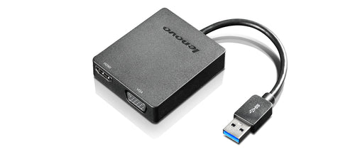 Lenovo Universal USB 3.0 to VGA/HDMI USB Type-A Black - 4X90H20061