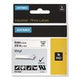 Rhino Permanent Vinyl Industrial Label Tape, 0.37" x 18 ft, White/Black Print - 18443