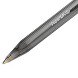 InkJoy 100 RT Ballpoint Pen, Retractable, Medium 1 mm, Black Ink, Smoke/Black Barrel, Dozen - 1951254