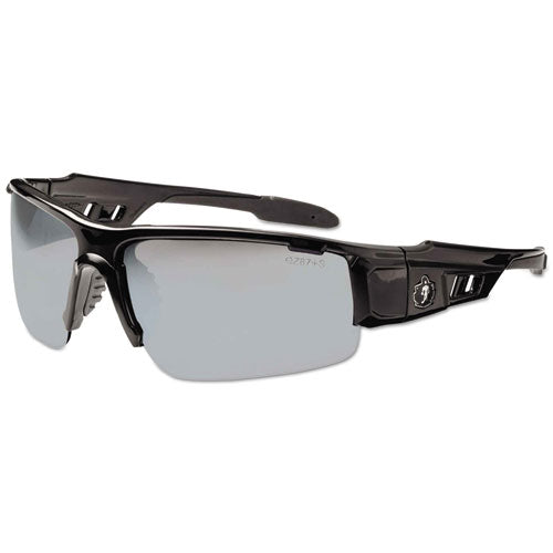 FELLOWES Skullerz Dagr Safety Glasses, Black Frame/Silver Lens, Nylon/Polycarb - 52042