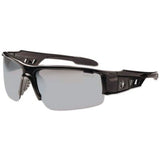 Skullerz Dagr Safety Glasses, Black Half Frame, Mirrored Silver Single Lens - 52042