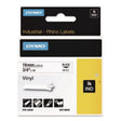 Rhino Permanent Vinyl Industrial Label Tape, 0.75" x 18 ft, White/Black Print - 18445 DYMO