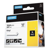 Rhino Permanent Vinyl Industrial Label Tape, 0.75" x 18 ft, White/Black Print - 18445 DYMO