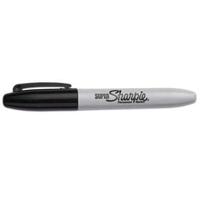 Super Permanent Marker, Fine Bullet Tip, Black, Dozen - 33001
