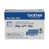 Brother High Yield Black Toner Cartridge Dual Pack (2 x 8,000 Yield) - TN7502PK