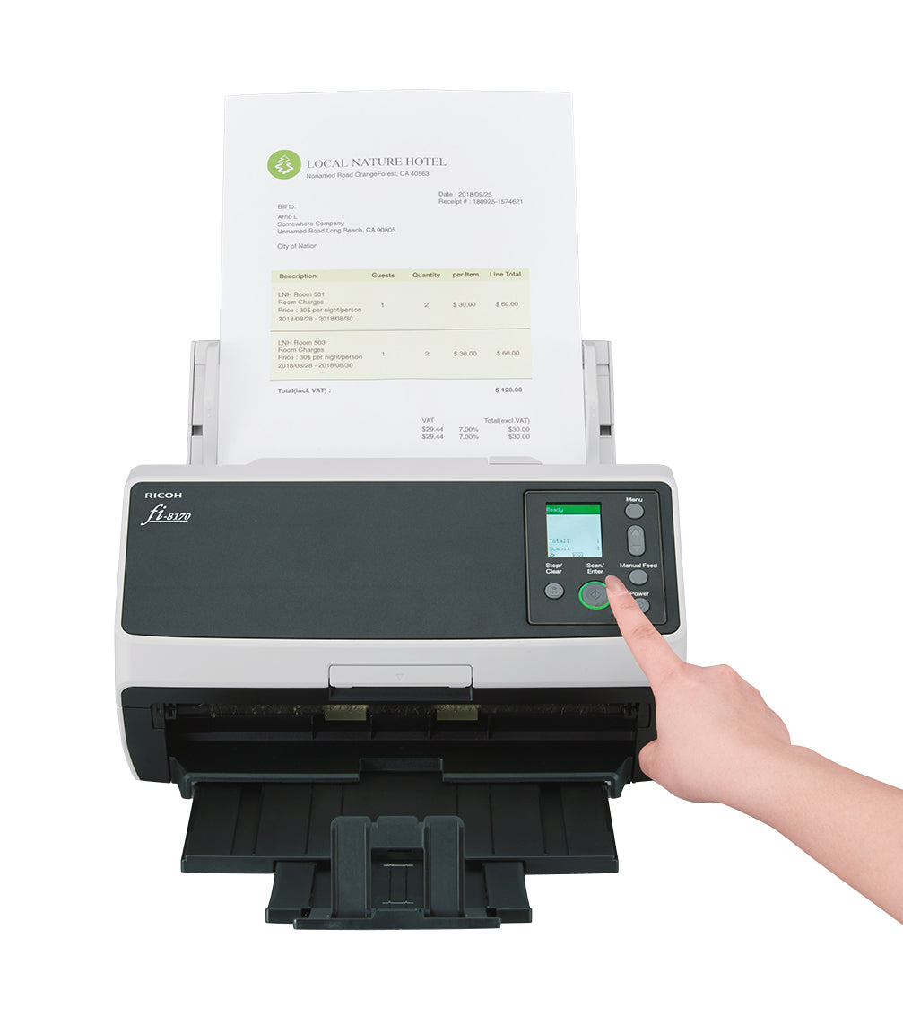 Ricoh fi-8170 ADF + Manual feed scanner 600 x 600 DPI A4 Black, Grey - PA03810-B055