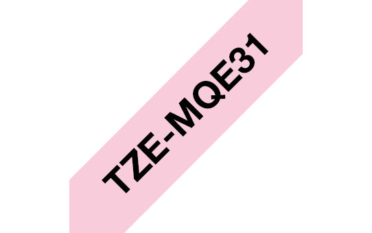 Brother 12mm (0.47")  Black on Pastel Pink (Pantone 517C) - TZEMQE31