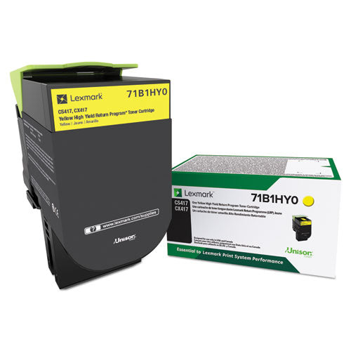 LEXMARK  Unison High-Yield Toner, 3,500 Page-Yield, Yellow - 71B1HY0
