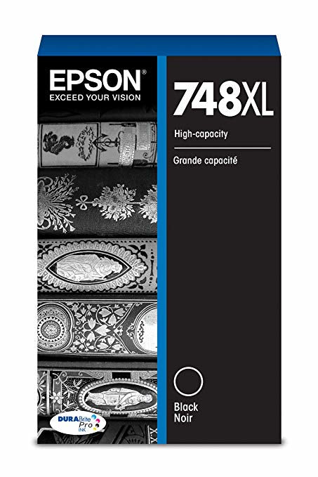 Epson (748) DURABrite Pro High Capacity Black Ink Cartridge (5,500 Yield) - T748XL120