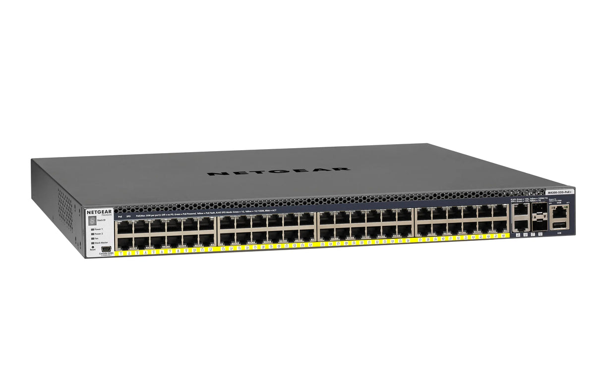 NETGEAR M4300-52G-PoE+ 550W PSU Managed L2/L3/L4 Gigabit Ethernet (10/100/1000) Power over Ethernet (PoE) 1U Black - GSM4352PA-100NES - eCommerce Business Prime