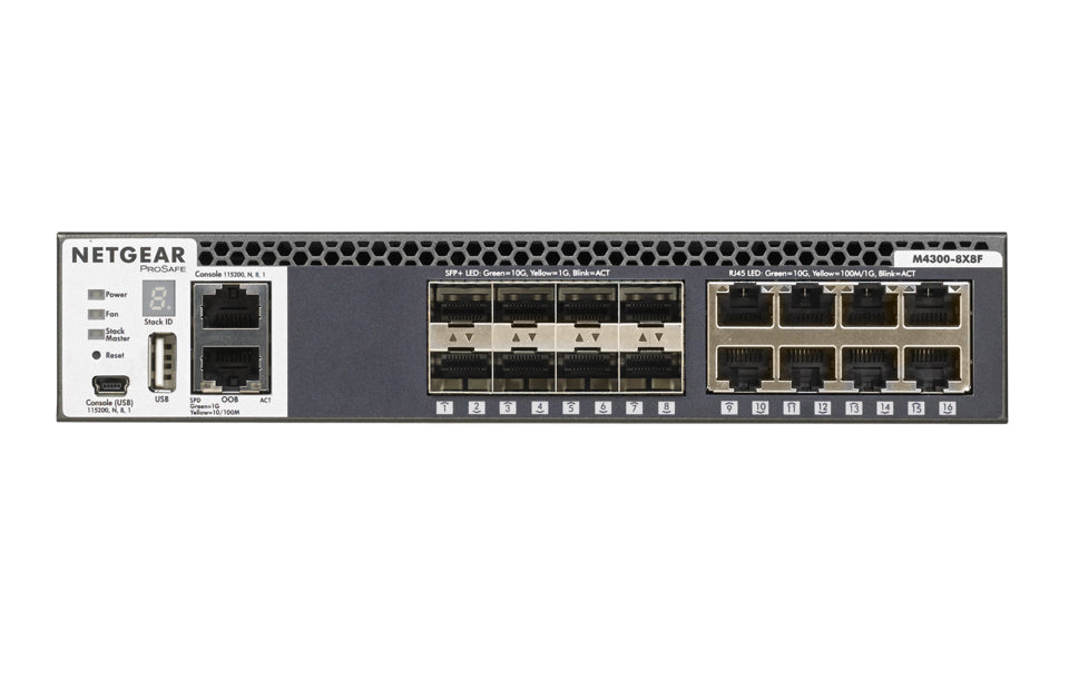 NETGEAR M4300-8X8F Managed L3 10G Ethernet (100/1000/10000) 1U Black - XSM4316S-100NES