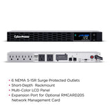 CyberPower PFC Sinewave uninterruptible power supply (UPS) Line-Interactive 0.5 kVA 300 W 6 AC outlet(s) - CP500PFCRM1U CYBERPOWER