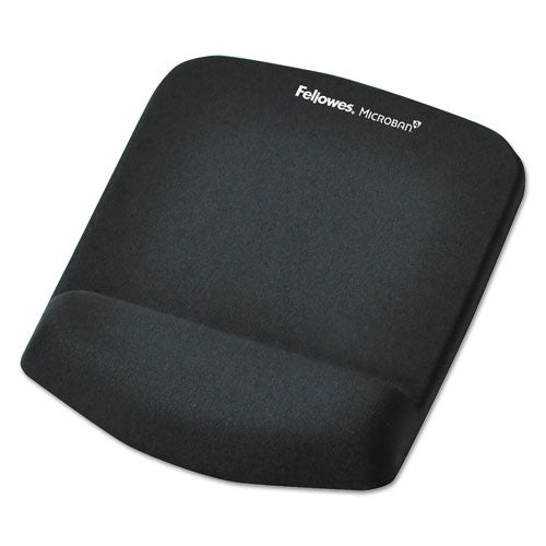 FELLOWES PlushTouch Mouse Pad with Wrist Rest, 7.25 x 9.38, Black - 9252001