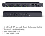 CyberPower PDU41021 power distribution unit (PDU) 16 AC outlet(s) 1U Black - PDU41021