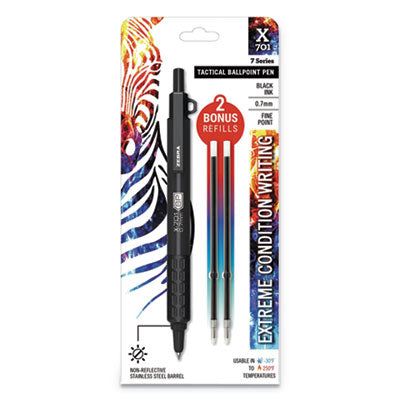 X-701 Ballpoint Pen, Retractable, Fine 0.7 mm, Black Ink, Black Barrel - 29811