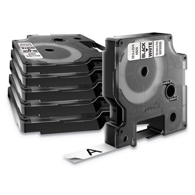 D1 Standard Labels, 0.5" x 23 ft, Black Print on White Tape, 6/Pack - 2025517