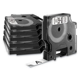 D1 Standard Labels, 0.5" x 23 ft, Black Print on White Tape, 6/Pack - 2025517