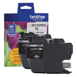 BROTHER  High-Yield Ink, 400 Page-Yield, Black, 2/Pack - LC30132PKS