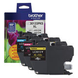 BROTHER  High-Yield Ink, 400 Page-Yield, Cyan/Magenta/Yellow - LC30133PKS