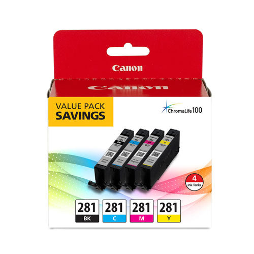 CANON  (CLI-281) Ink, Black/Cyan/Magenta/Yellow - 2091C005