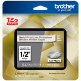 BROTHER TZe Premium Laminated Tape, 0.47" x 26.2 ft, Gold on White - TZEPR234