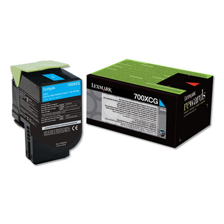 70C0XCG Return Program Extra High-Yield Toner, 4,000 Page-Yield, Cyan, TAA Compliant - 70C0XCG LEXMARK