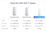 NETGEAR Orbi 370 Dual-band (2.4 GHz / 5 GHz) Wi-Fi 7 (802.11be) White 2 Internal - RBE373-100NAS