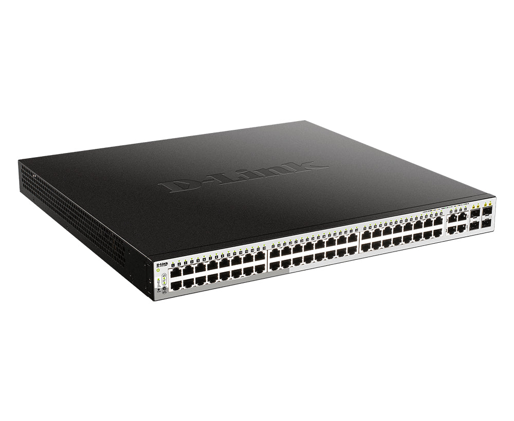 D-Link 52-Port PoE Gigabit Smart Managed Switch including 4 x 100/1000Mbps Combo Ports - DGS-1210-52MP D-LINK