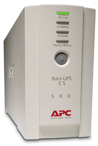 APC Back-UPS, 500VA/300W, Tower, 230V, 4x IEC C13 Outlets , User Replaceable Battery - BK500EI