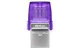 Kingston Technology DataTraveler 64GB microDuo 3C 200MB/s dual USB-A + USB-C - DTDUO3CG3/64GB
