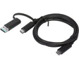 Lenovo 4X90U90618 USB cable USB 3.2 Gen 1 (3.1 Gen 1) 1 m USB A/USB C USB C Black - 4X90U90618 LENOVO