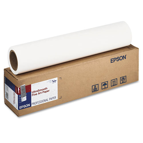 EPSON UltraSmooth Fine Art Paper Rolls, 15 mil, 24" x 50 ft, White - S041782