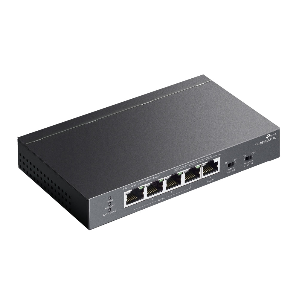 TP-Link TL-SG1005P-PD network switch Gigabit Ethernet (10/100/1000) Power over Ethernet (PoE) Black - TL-SG1005P-PD - eCommerce Business Prime