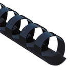 Plastic Comb Bindings for 11 x 8.5 Documents, 19 Rings, 0.5" (90-Sheet) Capacity, Navy Blue, 100/Pack - 52501